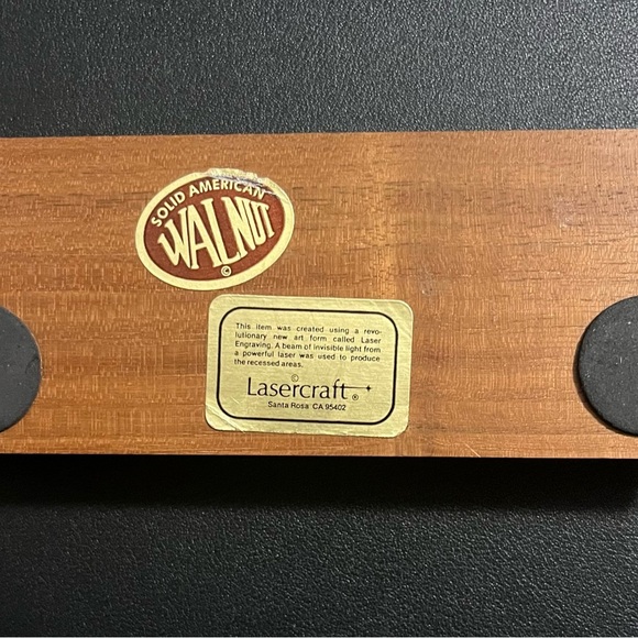 Walnut Wood with laser engraved train/ steam engine design. - Picture 8 of 8